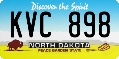 ND license plate KVC898