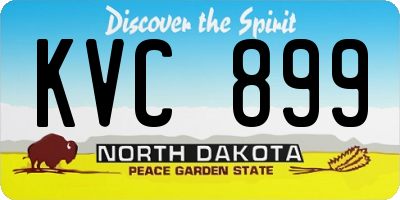 ND license plate KVC899