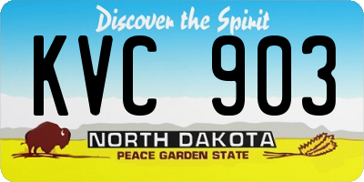 ND license plate KVC903