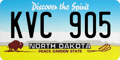 ND license plate KVC905