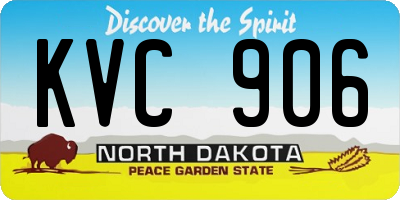 ND license plate KVC906