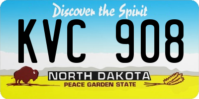 ND license plate KVC908