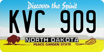 ND license plate KVC909