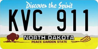 ND license plate KVC911