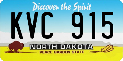 ND license plate KVC915