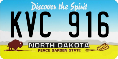 ND license plate KVC916