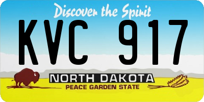 ND license plate KVC917