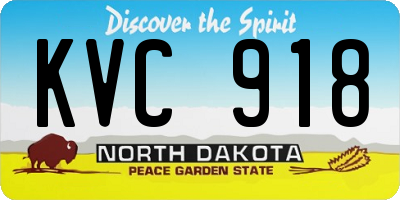 ND license plate KVC918