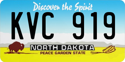 ND license plate KVC919