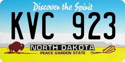 ND license plate KVC923
