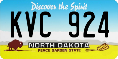 ND license plate KVC924