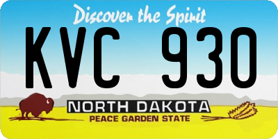 ND license plate KVC930