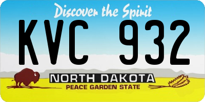 ND license plate KVC932