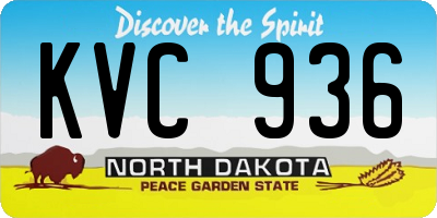 ND license plate KVC936