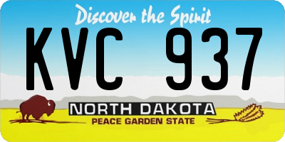 ND license plate KVC937