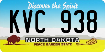 ND license plate KVC938