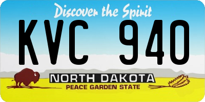 ND license plate KVC940