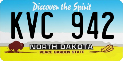 ND license plate KVC942