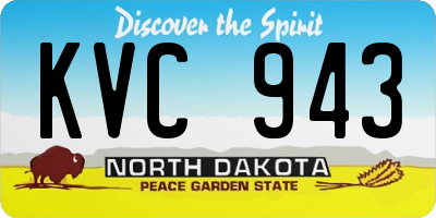 ND license plate KVC943