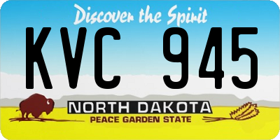 ND license plate KVC945