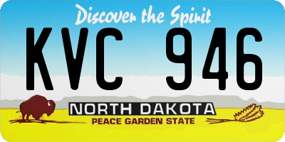 ND license plate KVC946