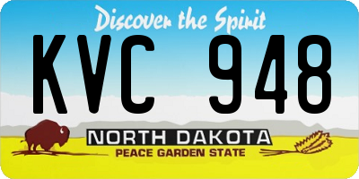 ND license plate KVC948