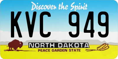 ND license plate KVC949