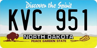 ND license plate KVC951