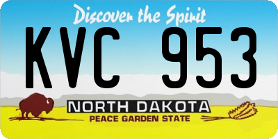 ND license plate KVC953