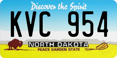 ND license plate KVC954