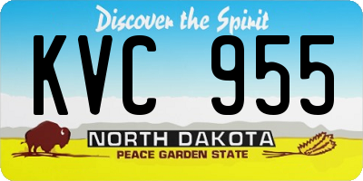ND license plate KVC955