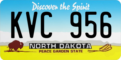 ND license plate KVC956