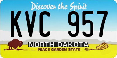 ND license plate KVC957