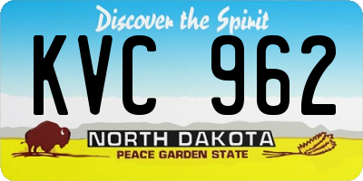 ND license plate KVC962