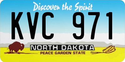 ND license plate KVC971