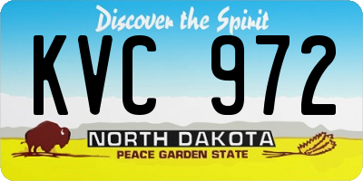 ND license plate KVC972