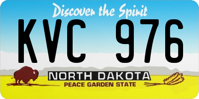 ND license plate KVC976
