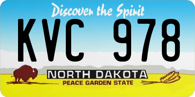 ND license plate KVC978