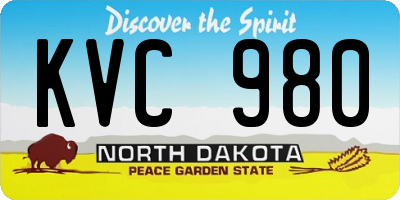ND license plate KVC980