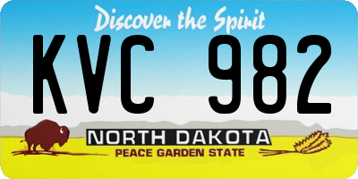 ND license plate KVC982