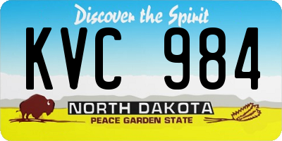 ND license plate KVC984