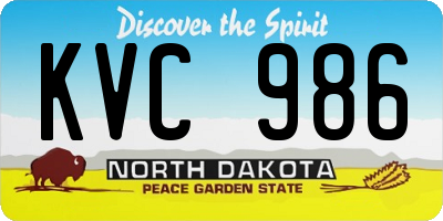 ND license plate KVC986