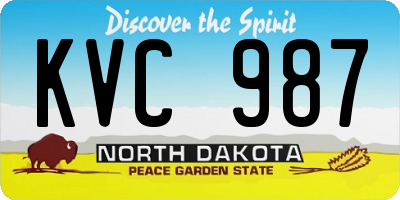ND license plate KVC987