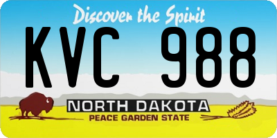 ND license plate KVC988