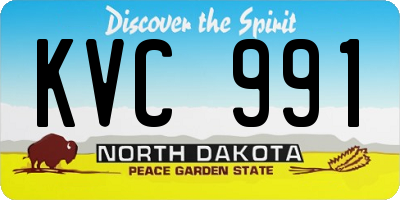 ND license plate KVC991