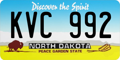 ND license plate KVC992