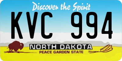 ND license plate KVC994