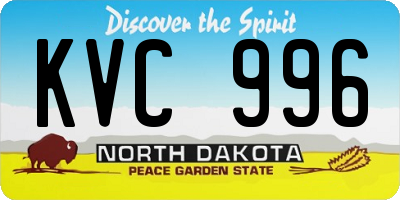 ND license plate KVC996