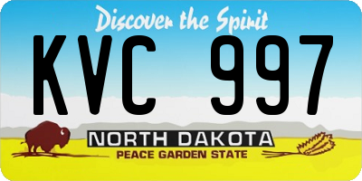 ND license plate KVC997