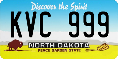 ND license plate KVC999
